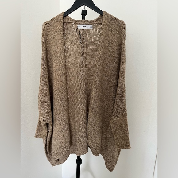 Zara Knit Cozy Tan Cardigan Sweater - Picture 1 of 6